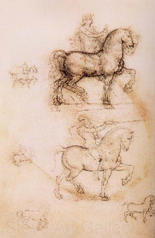 LEONARDO da Vinci Study fur the Sforza-Reiterstandbild